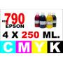 Epson 790 pack 4 botellas 250 ml. CMYK