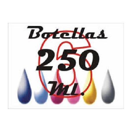 6 botellas 250 ml. de tinta de sublimacion para plotters 42 pulgadas