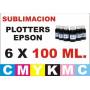 6 botellas 100 ml. de tinta de sublimacion para plotters 42 pulgadas