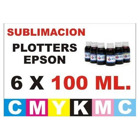 6 botellas 100 ml. de tinta de sublimacion para plotters 42 pulgadas