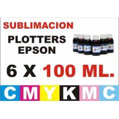 6 botellas 100 ml. de tinta de sublimacion para plotters 42 pulgadas