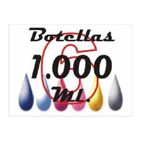 6 botellas 1000 ml. de tinta de sublimacion para plotters 42 pulgadas