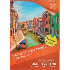 A4 mate coated inkjet Papel photo 128g 100 hojas