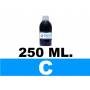 250 ml. tinta CIAN cartuchos Brother LC123 LC900 LC985 LC1000 LC1100 LC1240