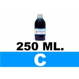 250 ml. tinta CIAN cartuchos Brother LC123 LC900 LC985 LC1000 LC1100 LC1240